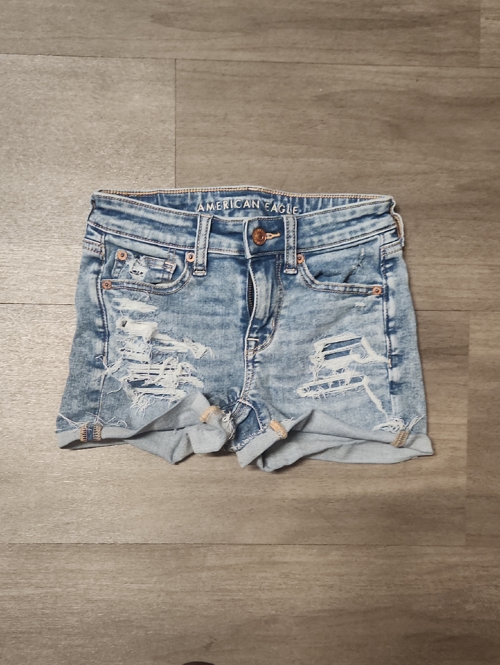 Like-New American Eagle Women's Low-Rise Denim Shorts, Size 24